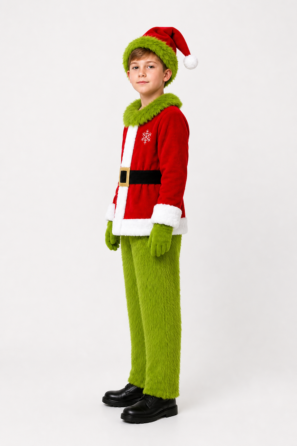 Grinch Costume: Red Top, Green Pants