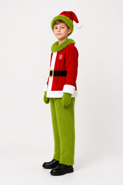 Grinch Costume: Red Top, Green Pants