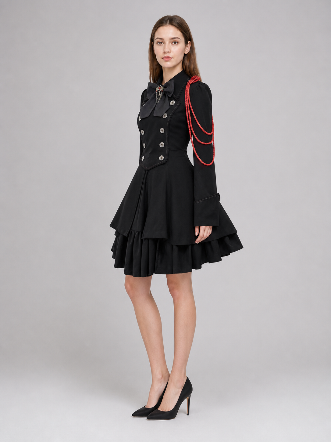 Gothic Steampunk Dress with Bow