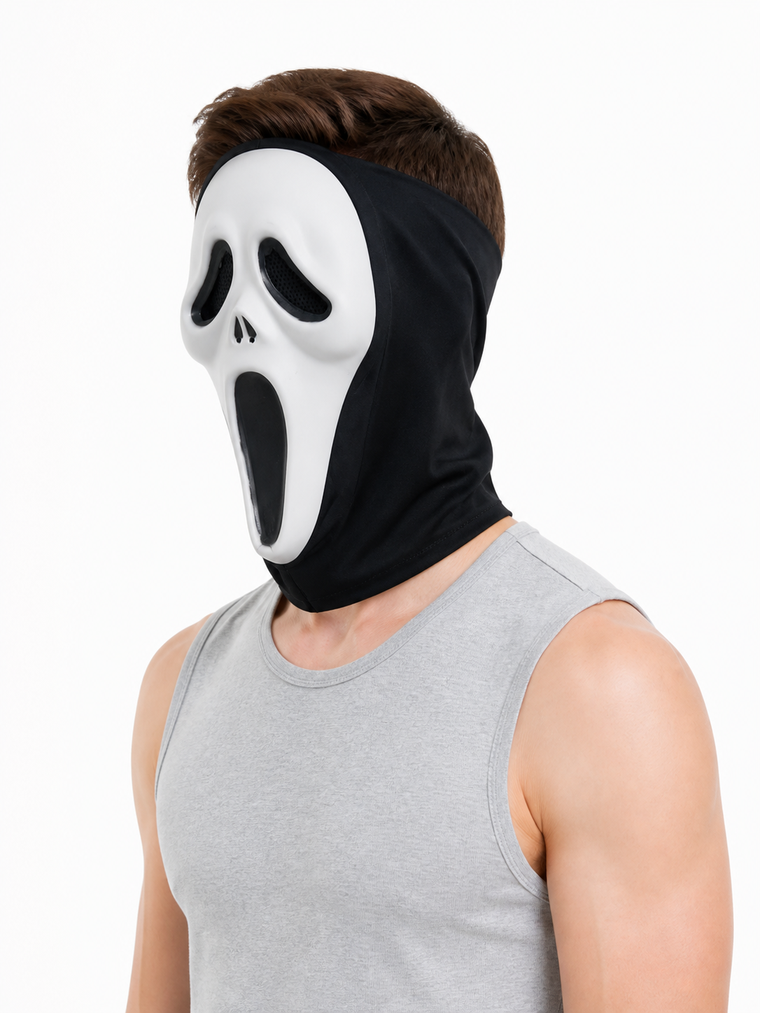 Halloween Masquerade Mask with Black Mesh side view 2