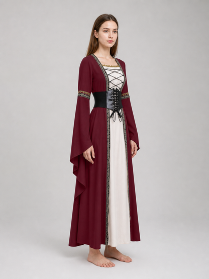 Gothic Renaissance Dress with Corset Lacing