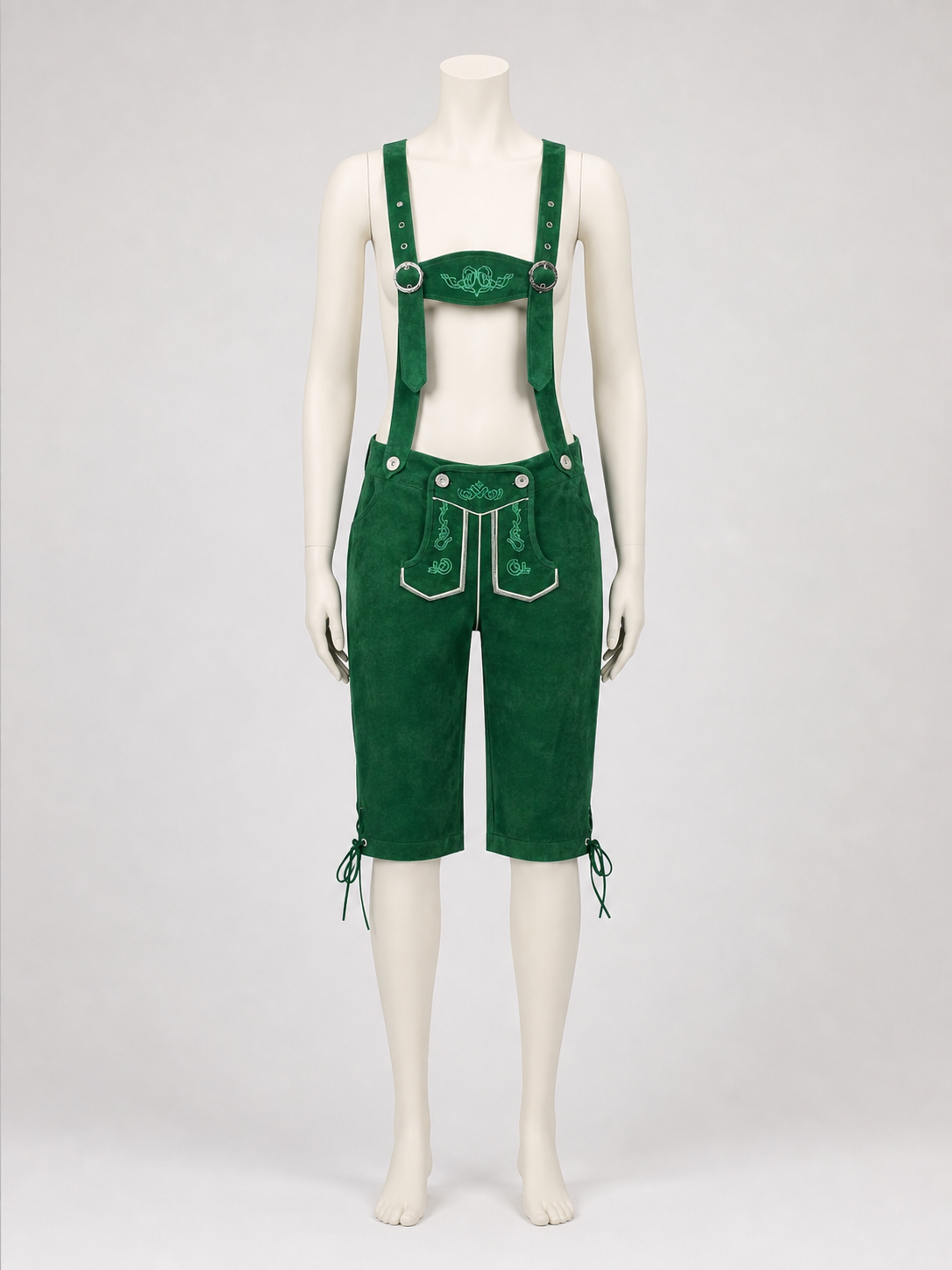 Green Suspender Pants for Oktoberfest