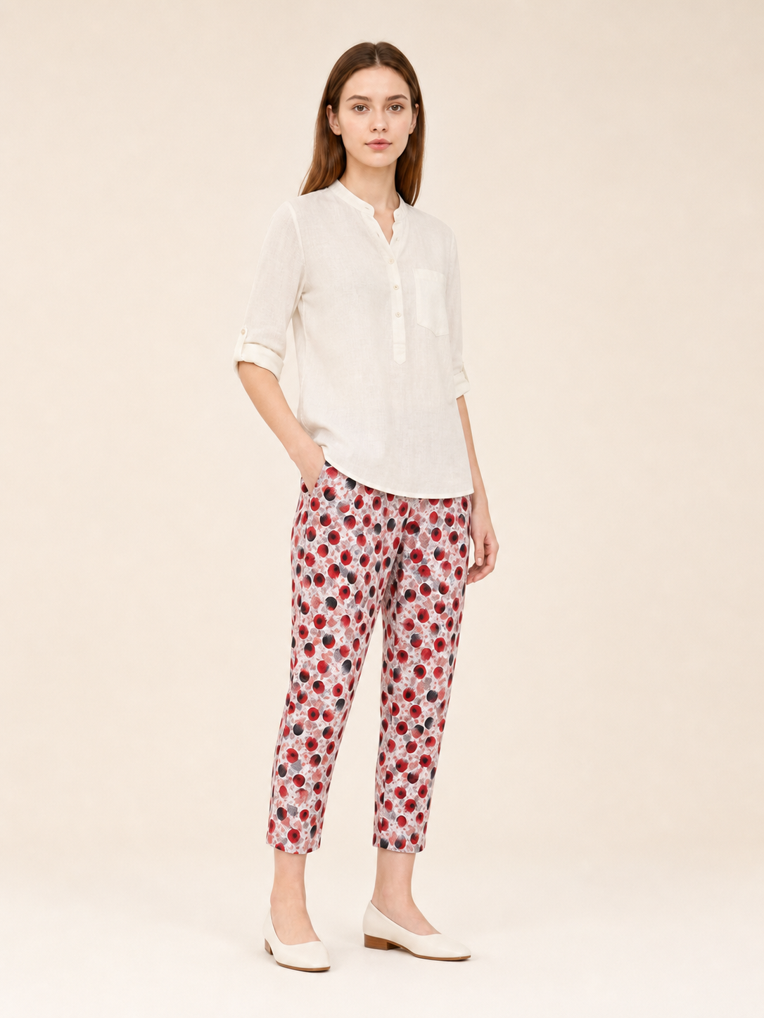 Women's printed set, T-shirt and long pants
