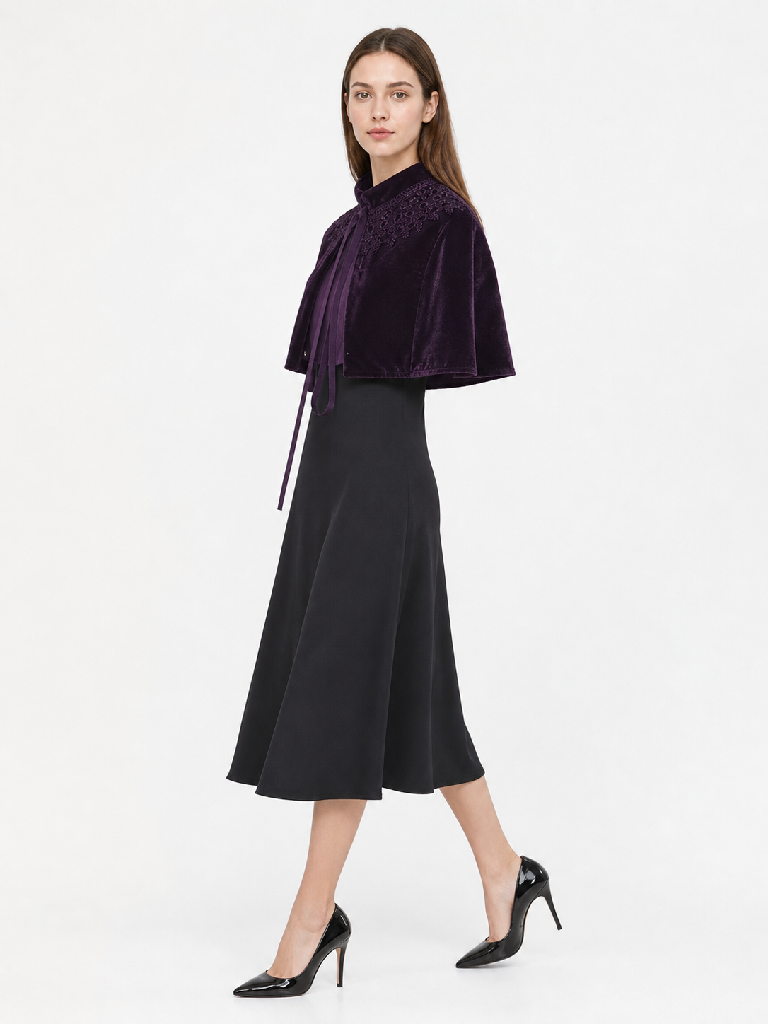 Purple Carnival Cape with Collar