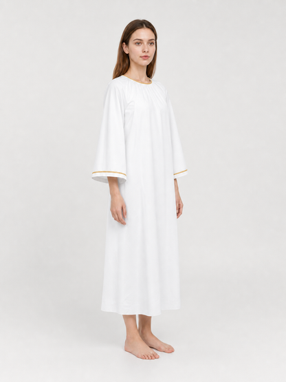White Cosplay Cloak with Gold Trim