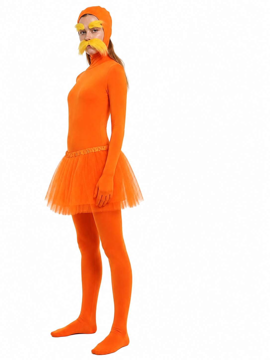 Orange Lorax Cosplay Jumpsuit with Tutu Skirt side view