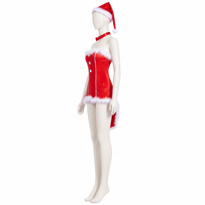 Christmas Carnival Costume: Red Dress side view
