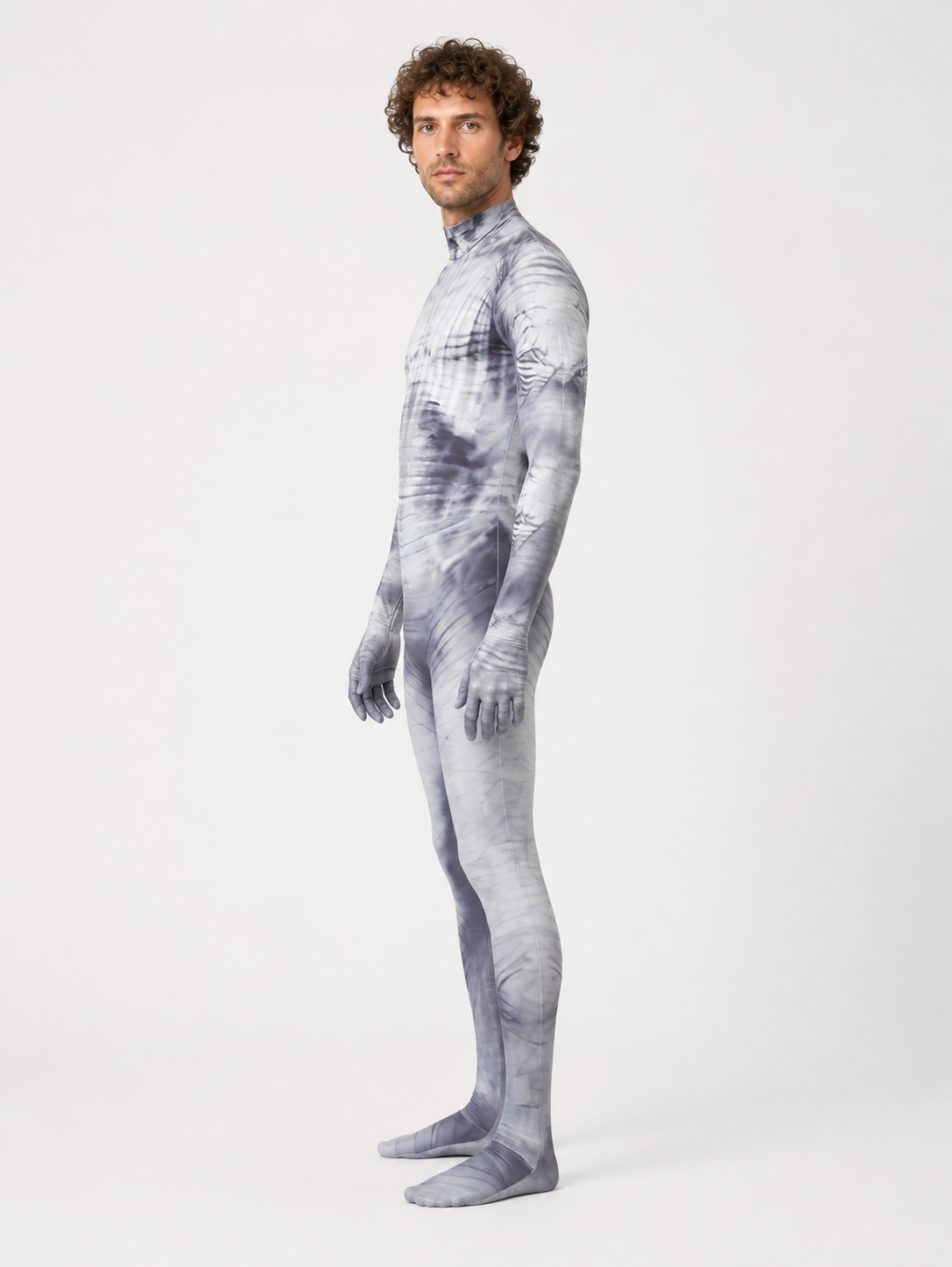 One-Piece Skeleton Costume with Long Sleeves side view