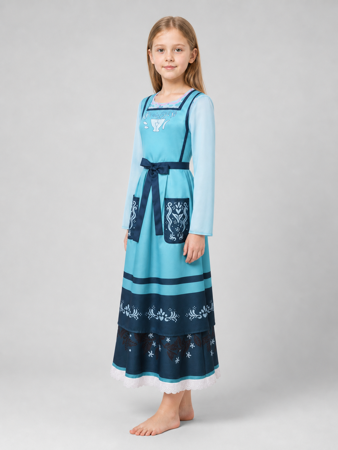 Cosplay Dress with Apron and Lace Trim