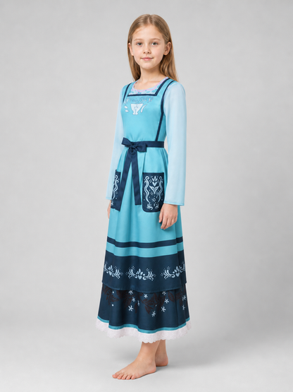 Cosplay Dress with Apron and Lace Trim