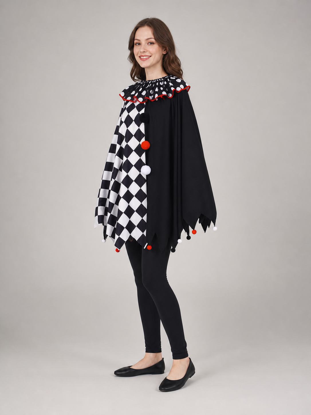 Theatrical Plaid Cloak Costume for Cosplay