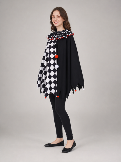 Theatrical Plaid Cloak Costume for Cosplay