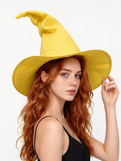 Yellow Witch Costume Hat for Halloween
