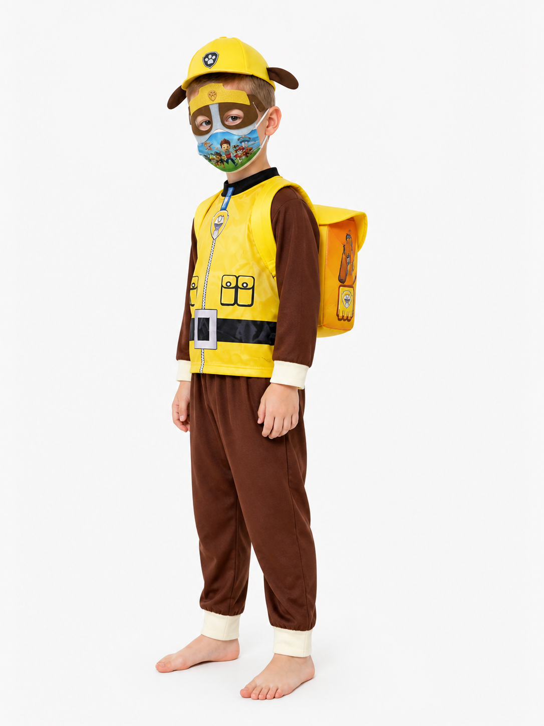 Kids' Paw Patrol costume with vest and pants side view