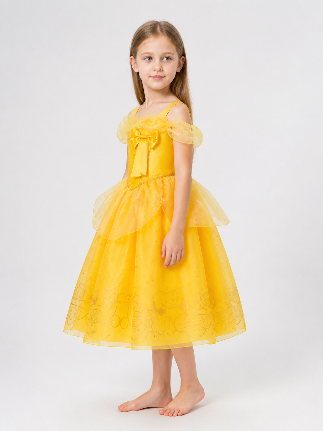Yellow Princess Costume for Halloween and Cosplay side view
