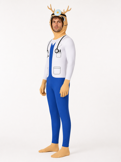 Children’s Deer Doctor Costume with White Lab Coat side view