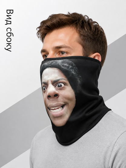Full-Face Halloween Mask with Face Print side view