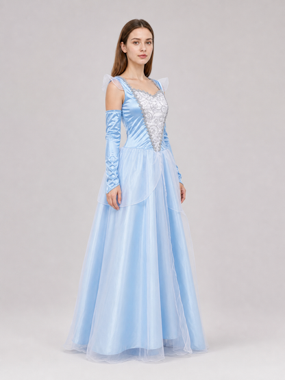 Blue princess-style costume dress for cosplay