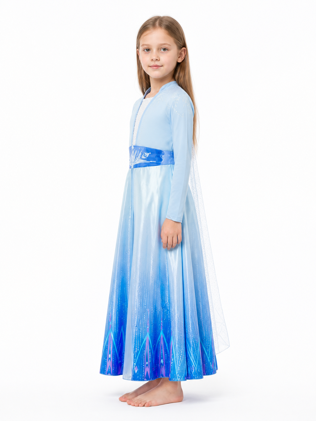 Children's Blue Long-Sleeve Dress Costume side view