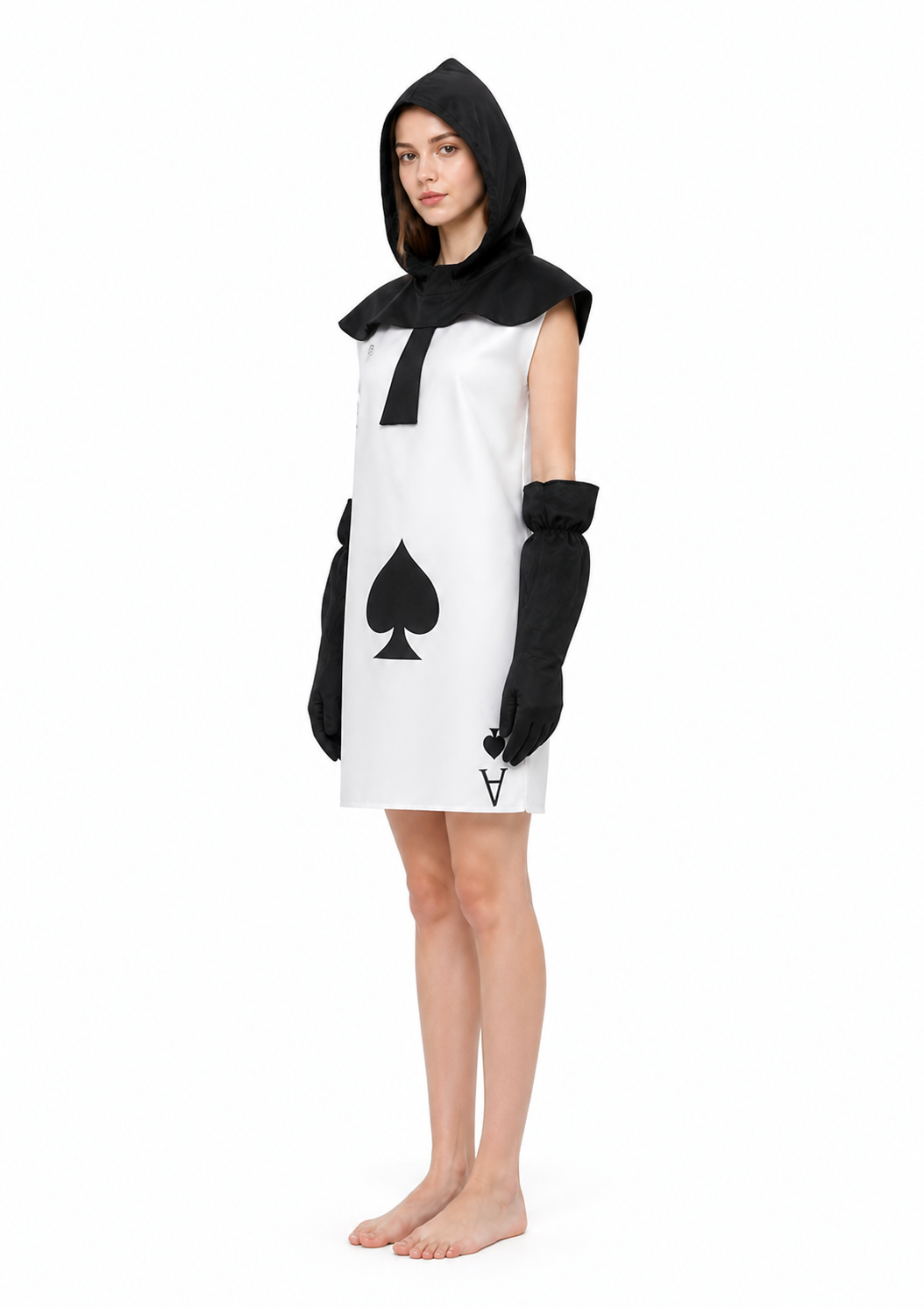 Hooded “Card Warrior” Cosplay Costume side view