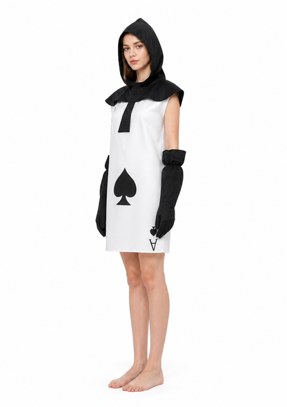Hooded “Card Warrior” Cosplay Costume side view
