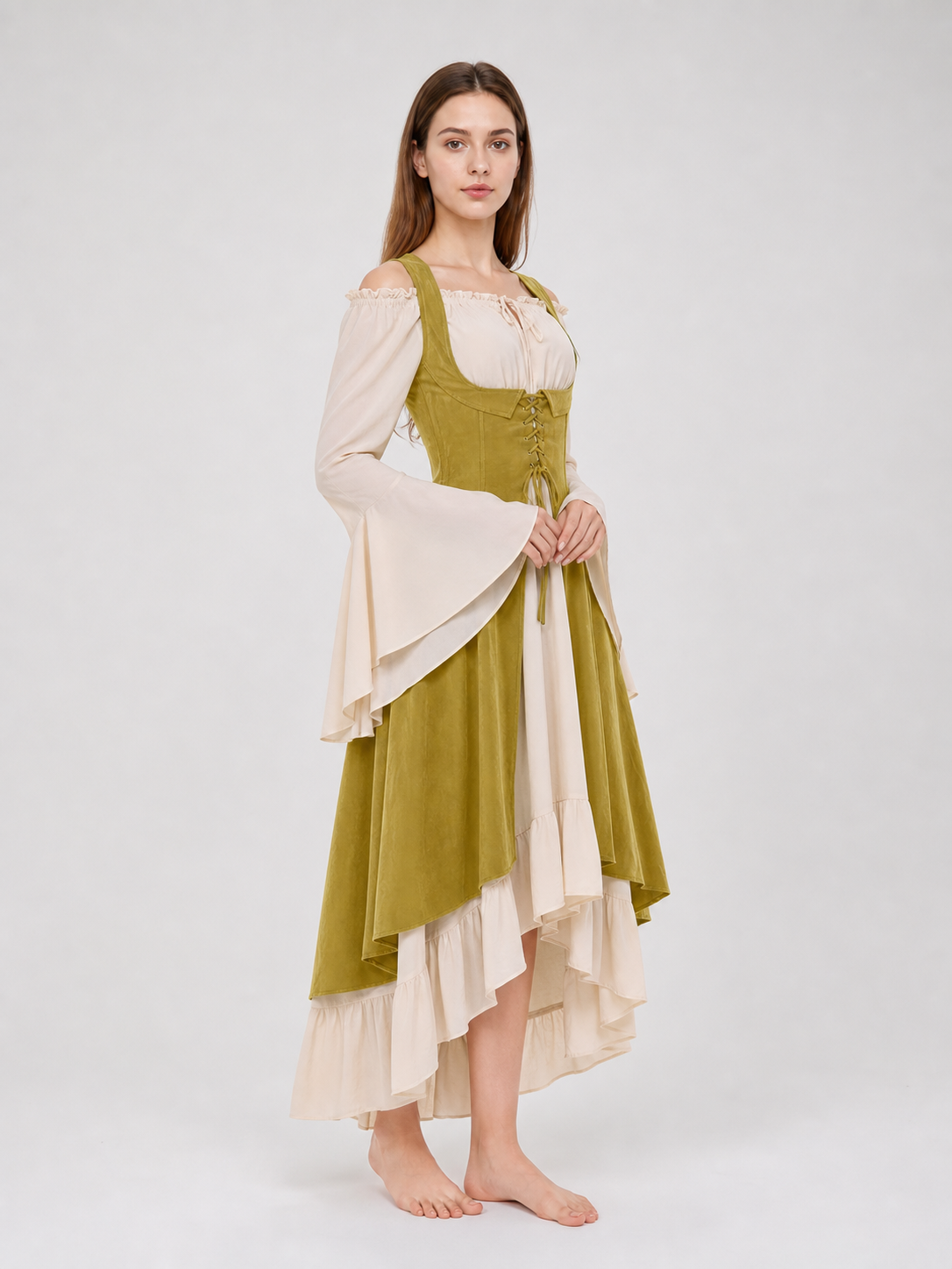 Renaissance-Style Lace-Up Costume Dress