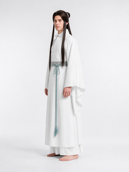 Xie Lian Cosplay Costume with Wig and Belt side view