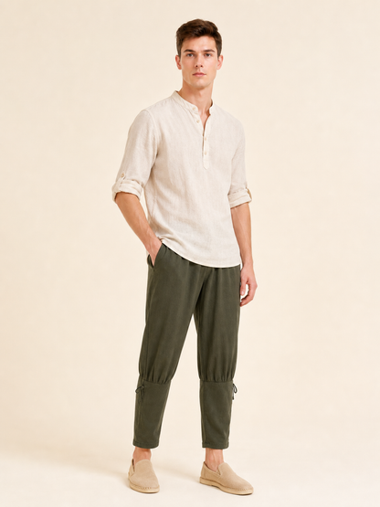 Relaxed-Fit Cargo Pants with Drawstring Cuffs
