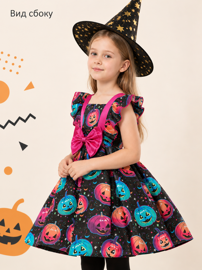 Halloween Carnival Dress with Hat and Bow