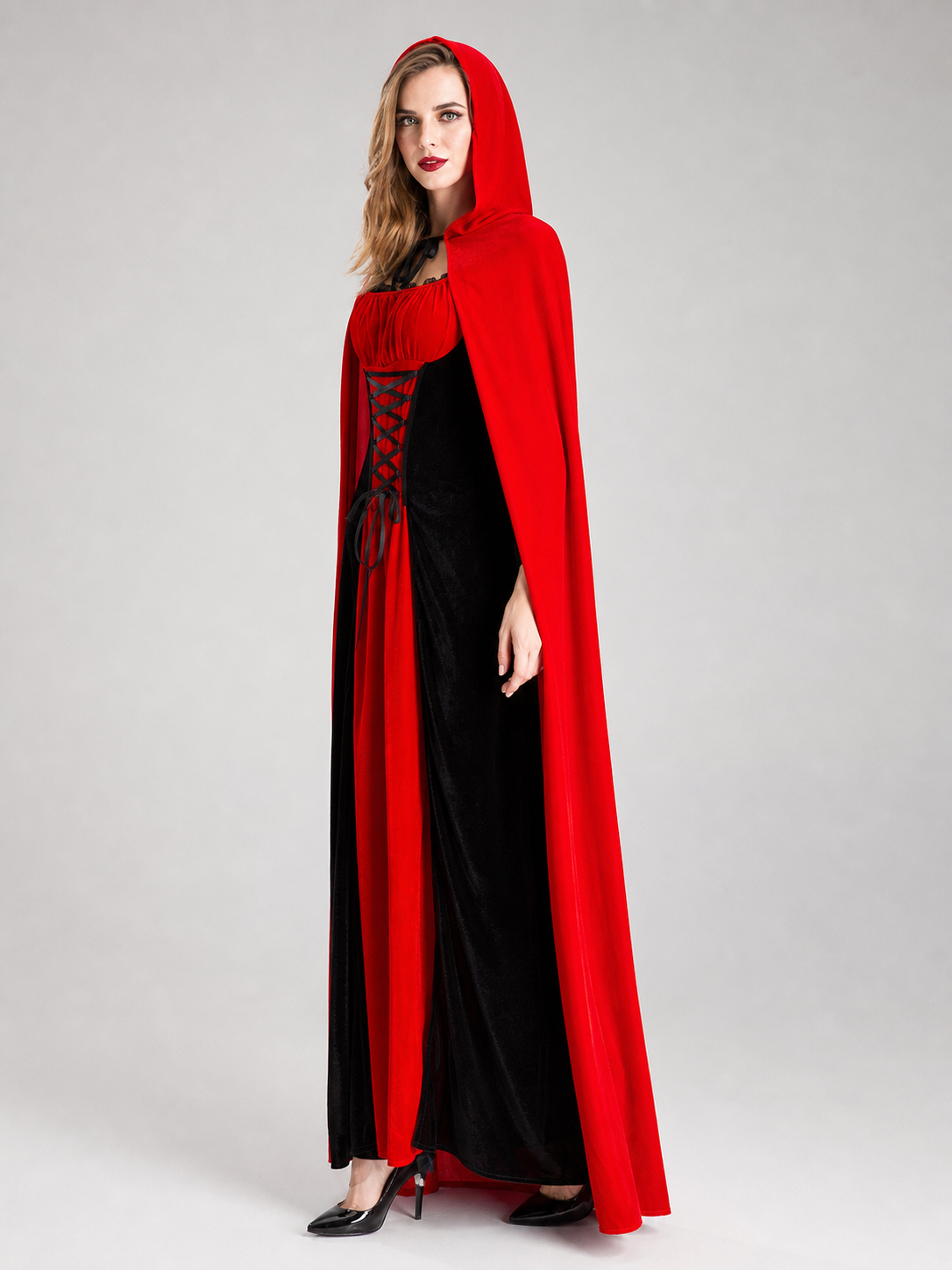 Vampire Costume with Dress and Hood for Halloween