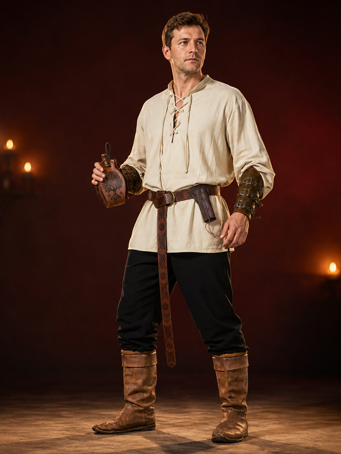 Medieval Viking Costume for Halloween Cosplay side view