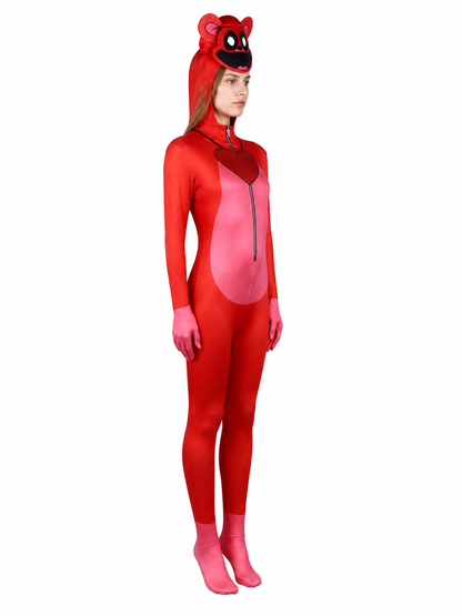 Red Bear Costume with Mask for Cosplay side view