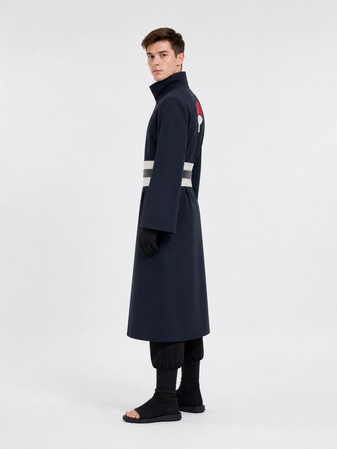 Obito Uchiha Cosplay Costume with White Belt side view