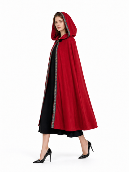 Red Hooded Carnival Cloak for Cosplay