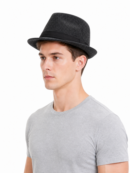 Carnival Hat with a Black Band and Short Brim
