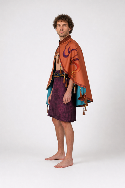 Avatar Cosplay Costume with Cape and Belt side view