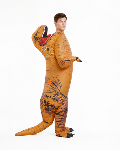 Inflatable Tyrannosaurus Costume with Tail and Claws side view