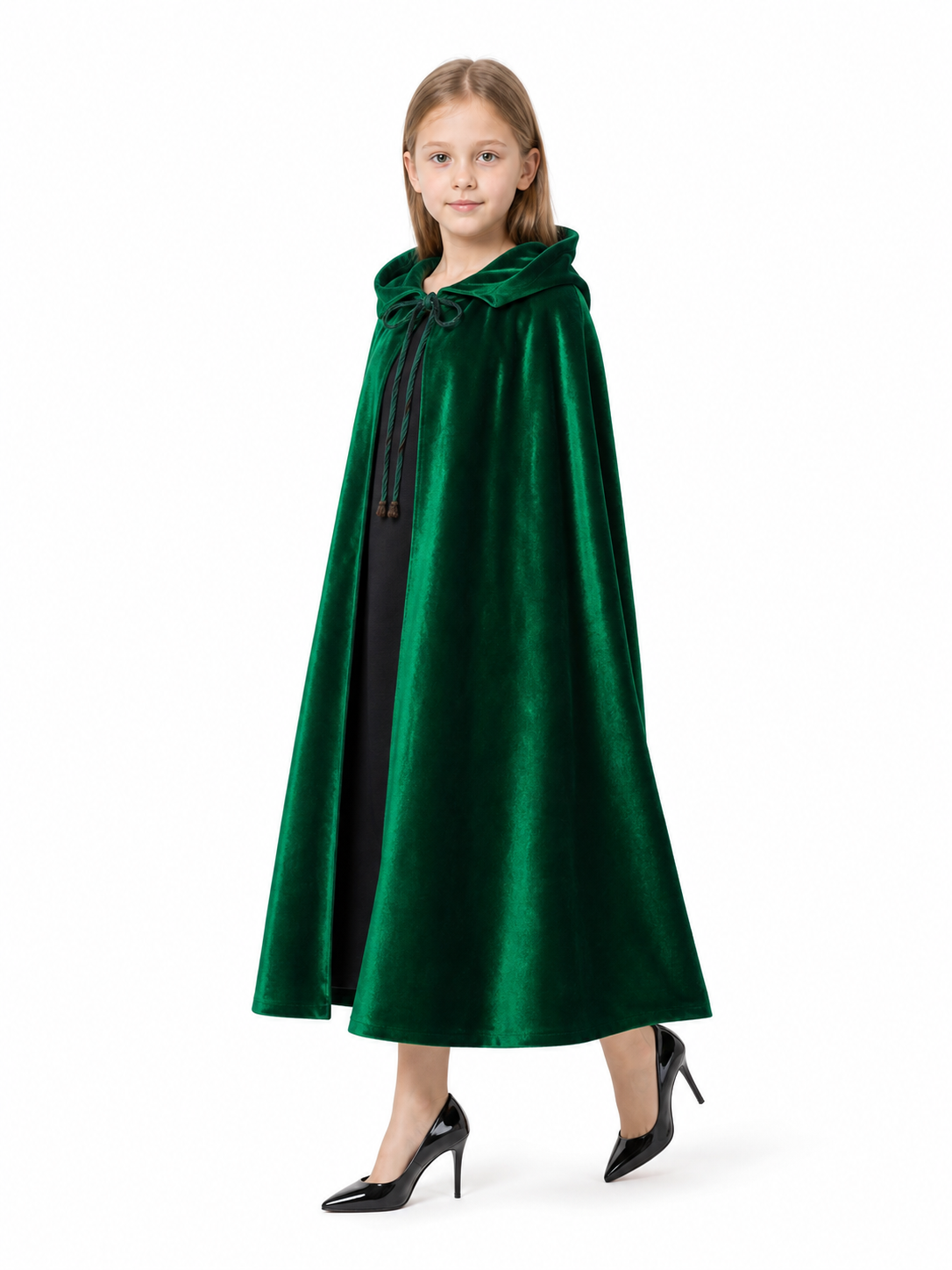 Dark Green Hooded Costume Cloak