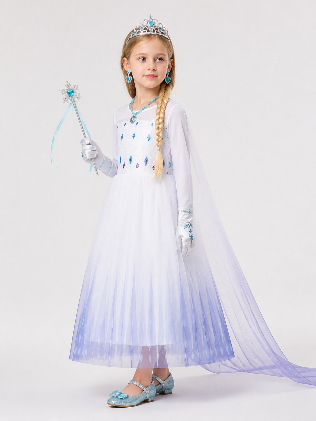 Snow Queen Carnival Costume for Halloween side view