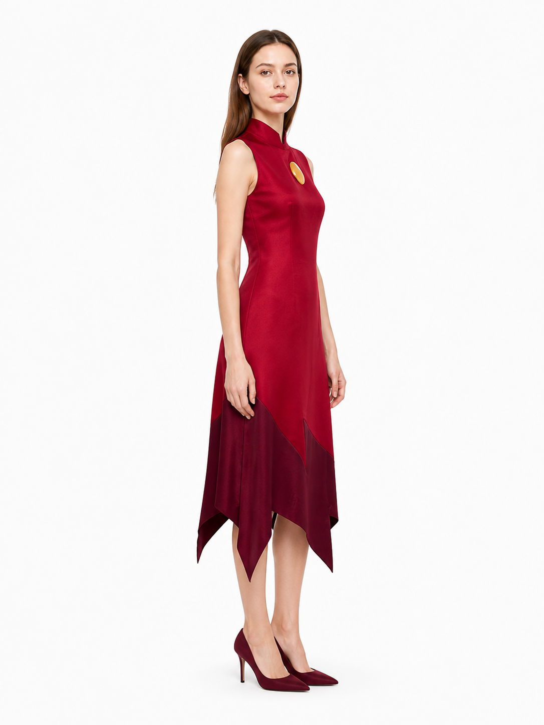 Edalyn Cosplay Dress, Red with an Asymmetrical Hem