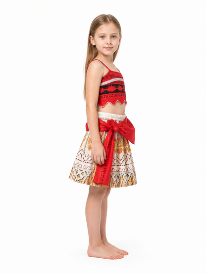 Children’s Carnival Costume with Geometric Pattern side view