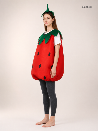 Strawberry Carnival Costume Set with Headwear side view