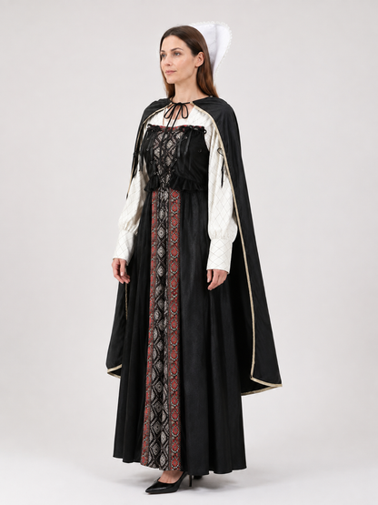 Medieval Costume with Cape for Halloween Cosplay side view