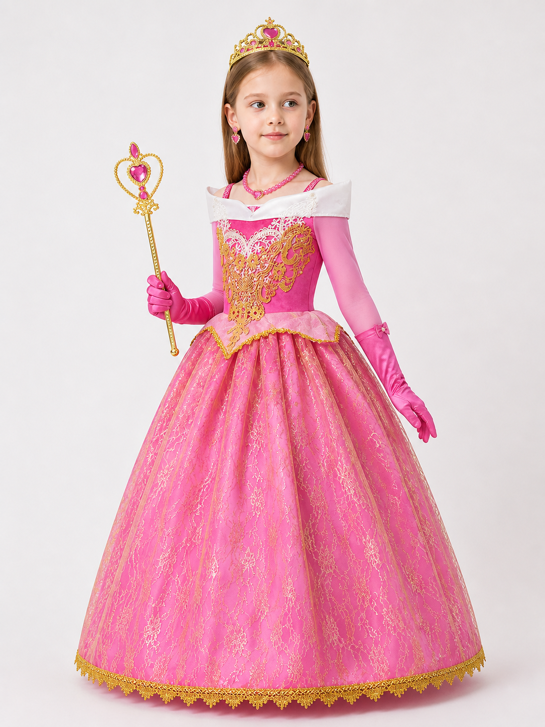 Pink Princess Costume for Halloween side view