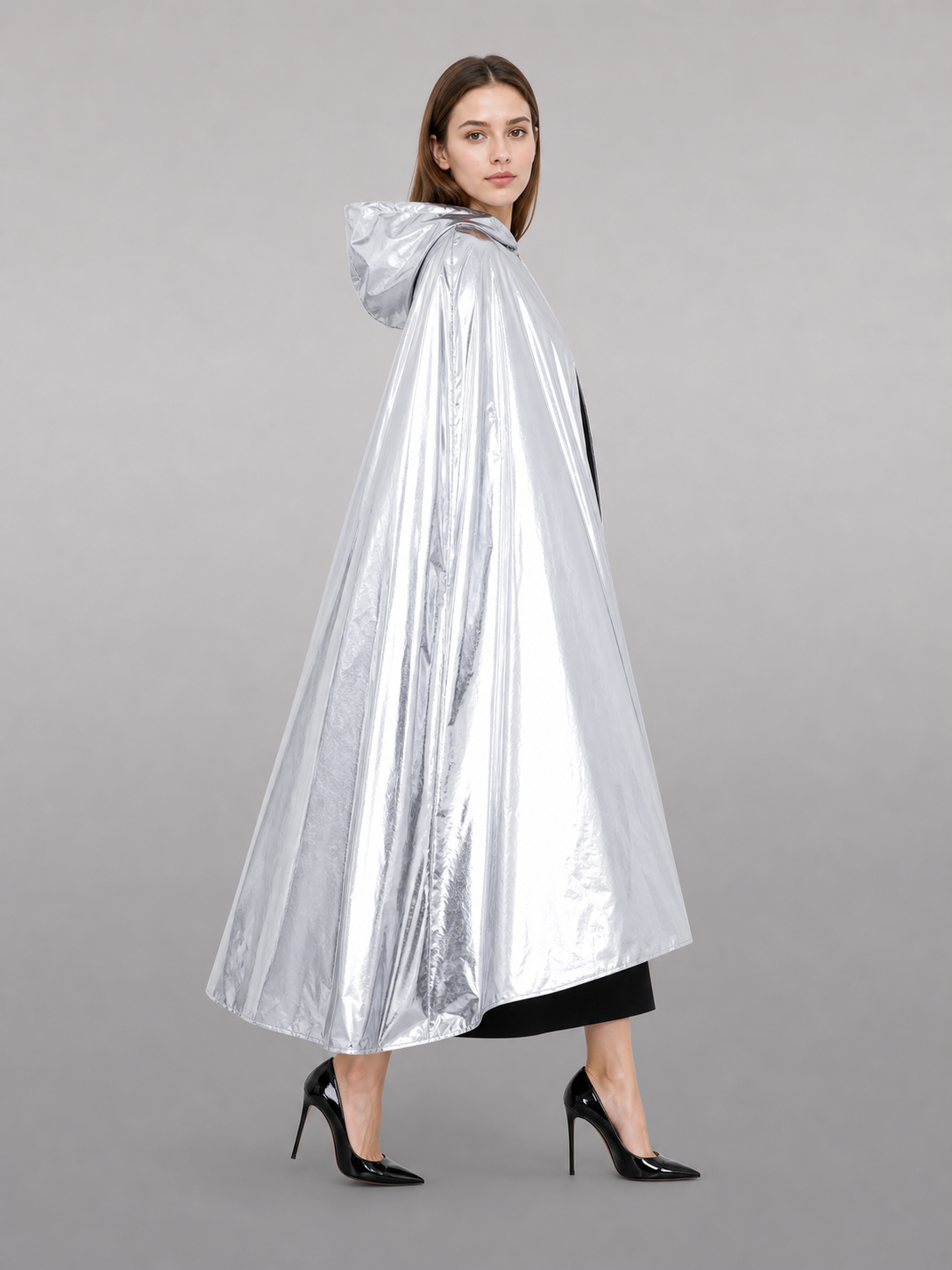 Silver Carnival Cloak with Hood