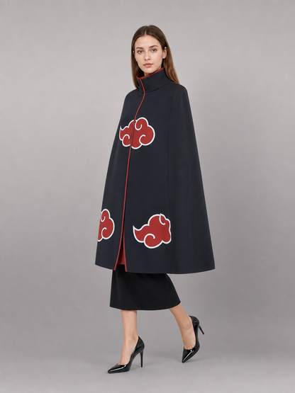 Black Carnival Cloak with Red Clouds