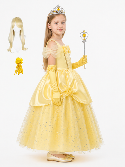 Children's Princess Costume with Glitter side view