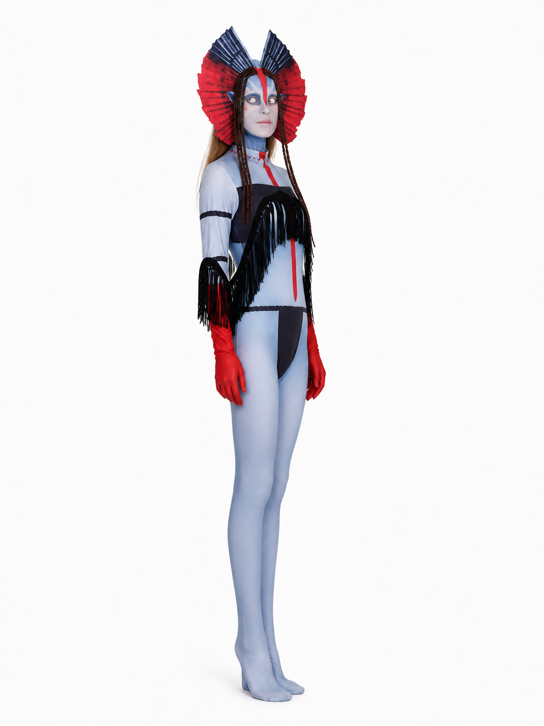 Avatar 3 Cosplay Costume, Jumpsuit and Headpiece side view