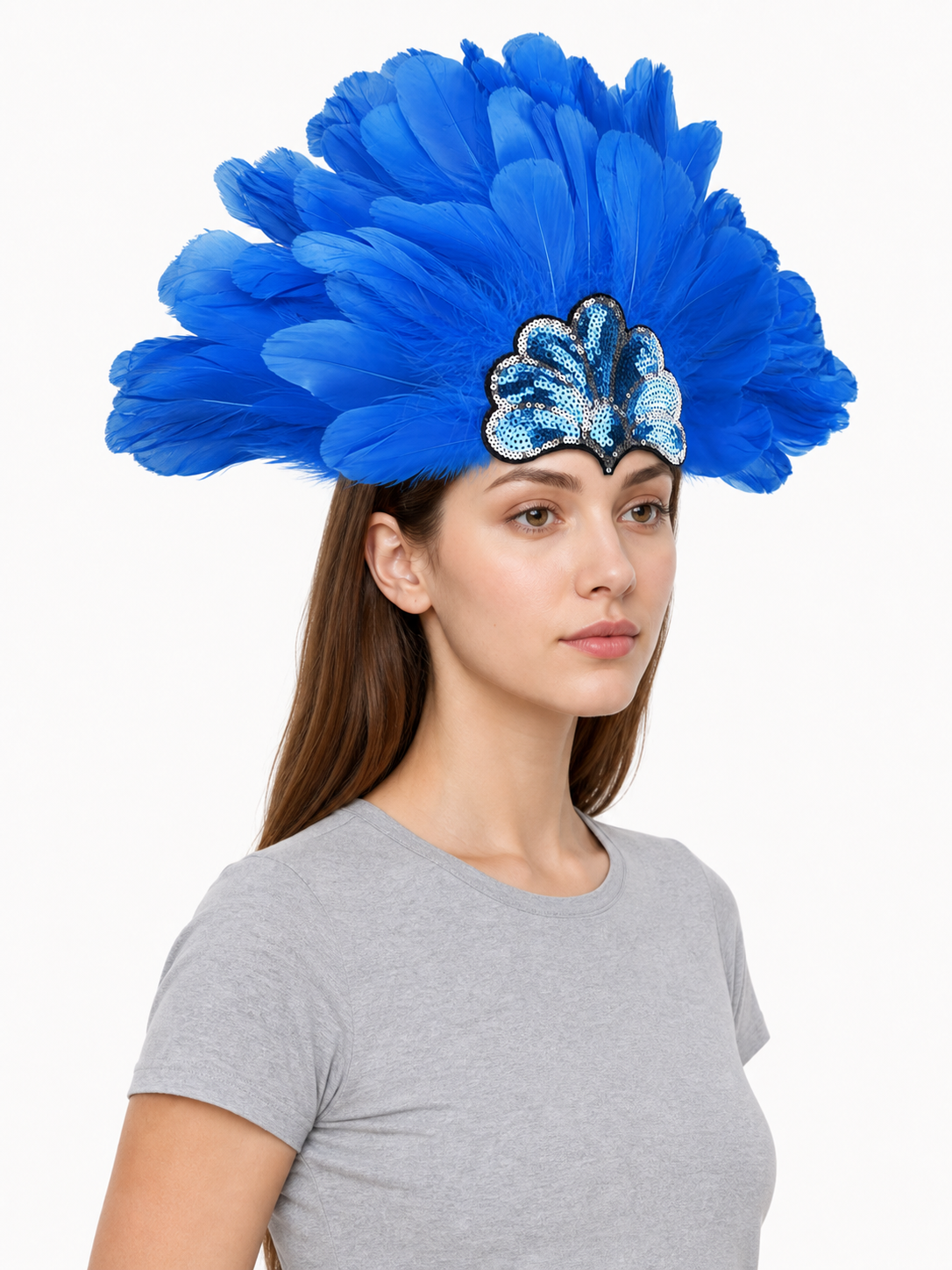Carnival Headpiece with Blue Feathers
