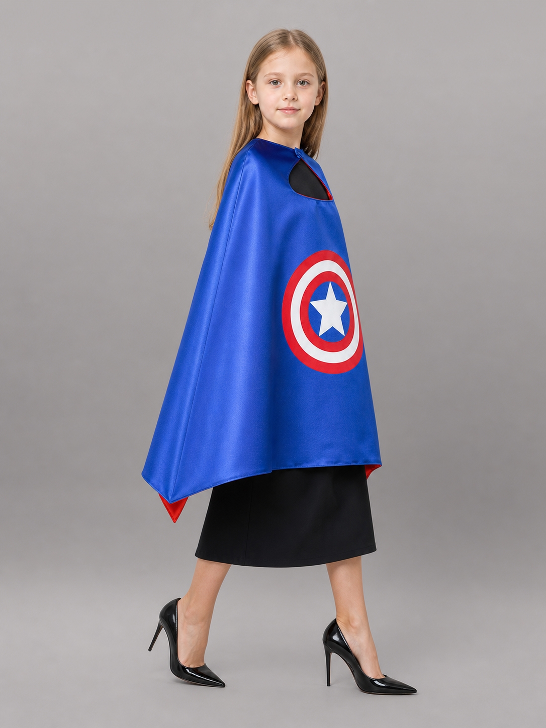 Blue Carnival Cape with Superhero Mask